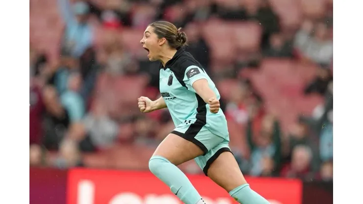 Jogadora do Gotham comemora o terceiro lugar. Foto: Reprodução/Gotham FC