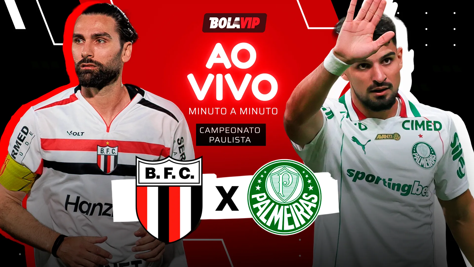 Botafogo-SP x Palmeiras - Acompanhe ao vivo e de graça pelo Paulistão