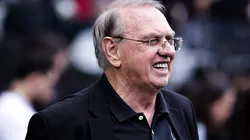 Osmar Stabile, presidente do Corinthians, durante aquecimento antes da partida contra o Ceara no estadio Arena Corinthians pelo campeonato Brasileiro A 2025. Foto: Fabio Giannelli/AGIF