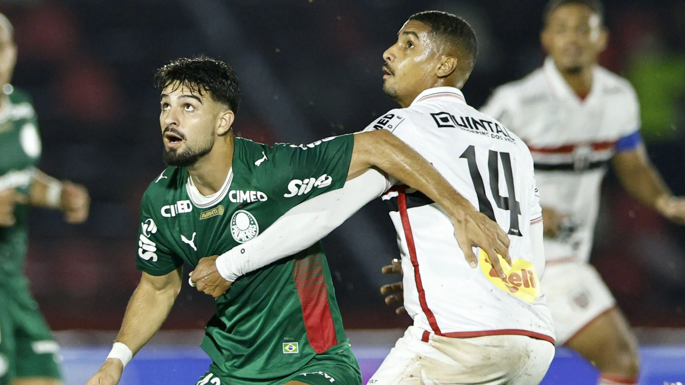 SP – RIBEIRAO PRETO – 01/02/2026 – PAULISTA 2026, BOTAFOGO-SP X PALMEIRAS – Flaco Lopez jogador do Palmeiras durante partida contra o Botafogo-SP no estadio Santa Cruz pelo campeonato Paulista 2026. Foto: Thiago Calil/AGIF