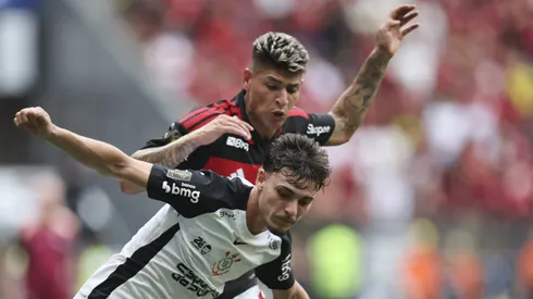 Bidon, do Corinthians, durante partida contra o Flamengo no estadio Mane Garrincha pelo campeonato Super Copa Do Rei 2026. F