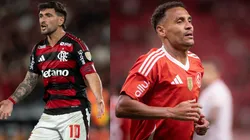 Arrascaeta e Alan Patrick vão se enfrentar em Flamengo x Inter - Fotos: Maxi Franzoi/AGIF e Jorge Rodrigues/AGIF