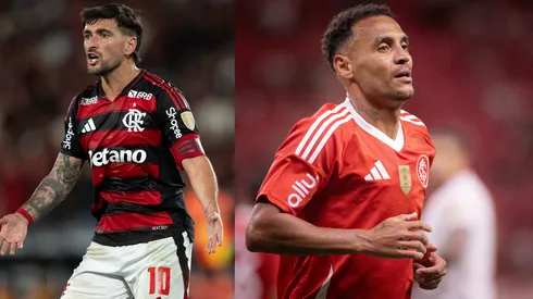 Arrascaeta e Alan Patrick vão se enfrentar em Flamengo x Inter – Fotos: Maxi Franzoi/AGIF e Jorge Rodrigues/AGIF