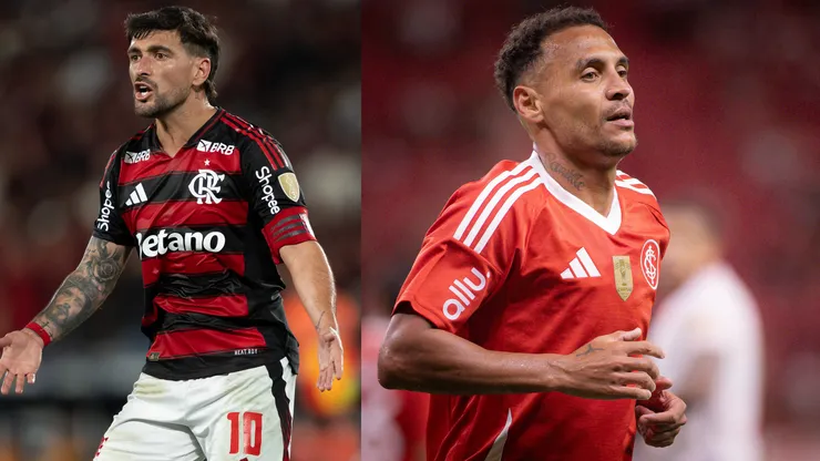 Arrascaeta e Alan Patrick vão se enfrentar em Flamengo x Inter - Fotos: Maxi Franzoi/AGIF e Jorge Rodrigues/AGIF