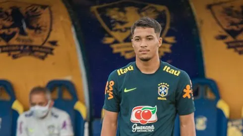 Marcos Leonardo durante treino da Seleção Brasileira Sub-18. Foto: Joedson Moura/ Retrô F.C/Flickr CBF.