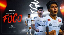 Miguelito busca mais minutos com a camisa do Santos em 2026 - Fotos: Abner Dourado/AGIF e Liamara Polli/AGIF