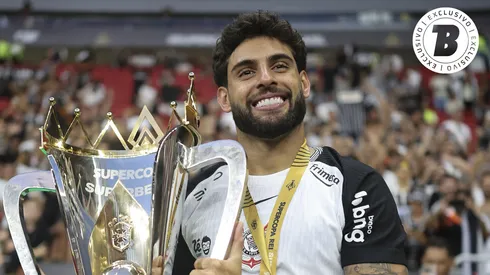 Yuri Alberto do Corinthians comemora título de campeão após partida contra o Flamengo. Foto: Mateus Bonomi/AGIF