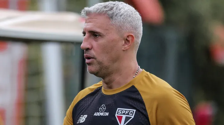 Hernán Crespo em treino do São Paulo FC.