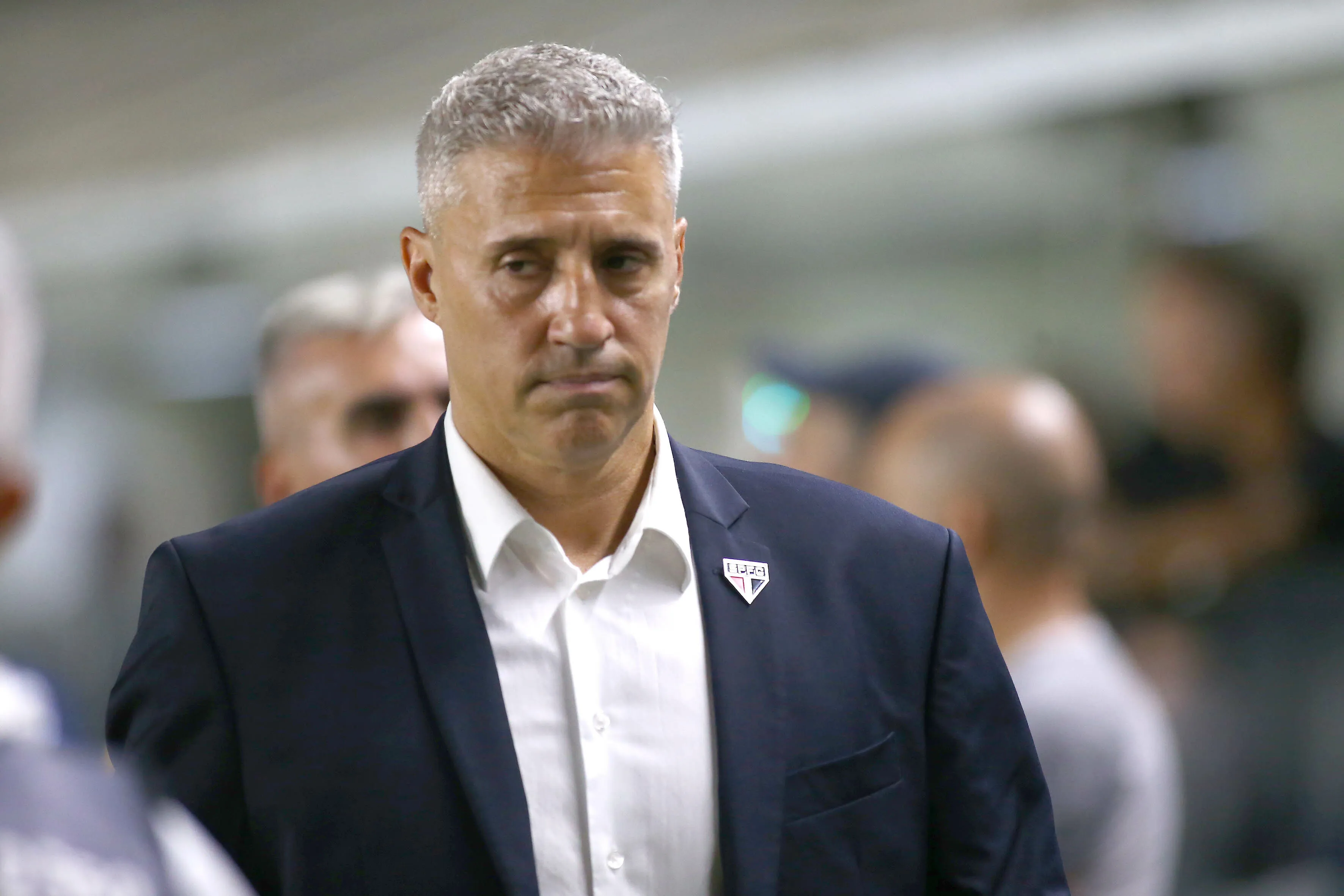 Hernan Crespo tecnico do Sao Paulo durante partida contra o Santos no estadio Vila Belmiro pelo campeonato Brasileiro A 2026. Foto: Mauricio De Souza/AGIF