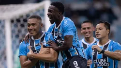 Grêmio comemorando gol. Foto: Maxi Franzoi/AGIF