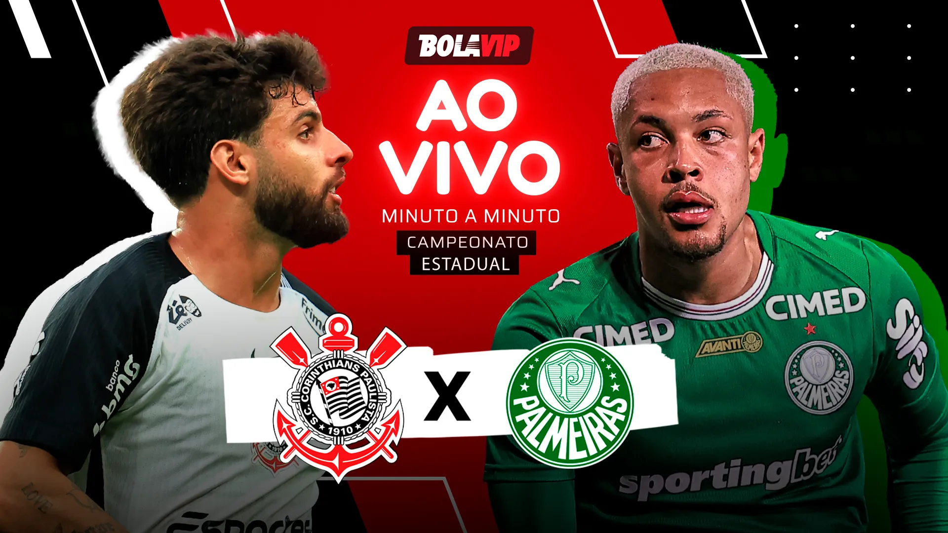 Corinthians x Palmeiras foi transmitido ao vivo pelo Bolavip Brasil. Fotos: Marcello Zambrana e Fabio Giannelli – AGIF