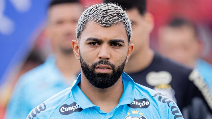 Gabigol jogador do Santos durante vitória diante do Noroeste