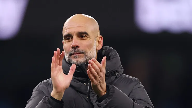 Pep Guardiola no comando do Manchester City.
