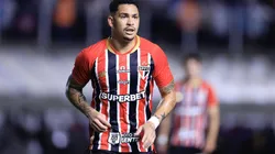 Luciano (São Paulo) durante jogo contra o Santos, no dia 04.02.2026. Foto: Marcello Zambrana/AGIF
