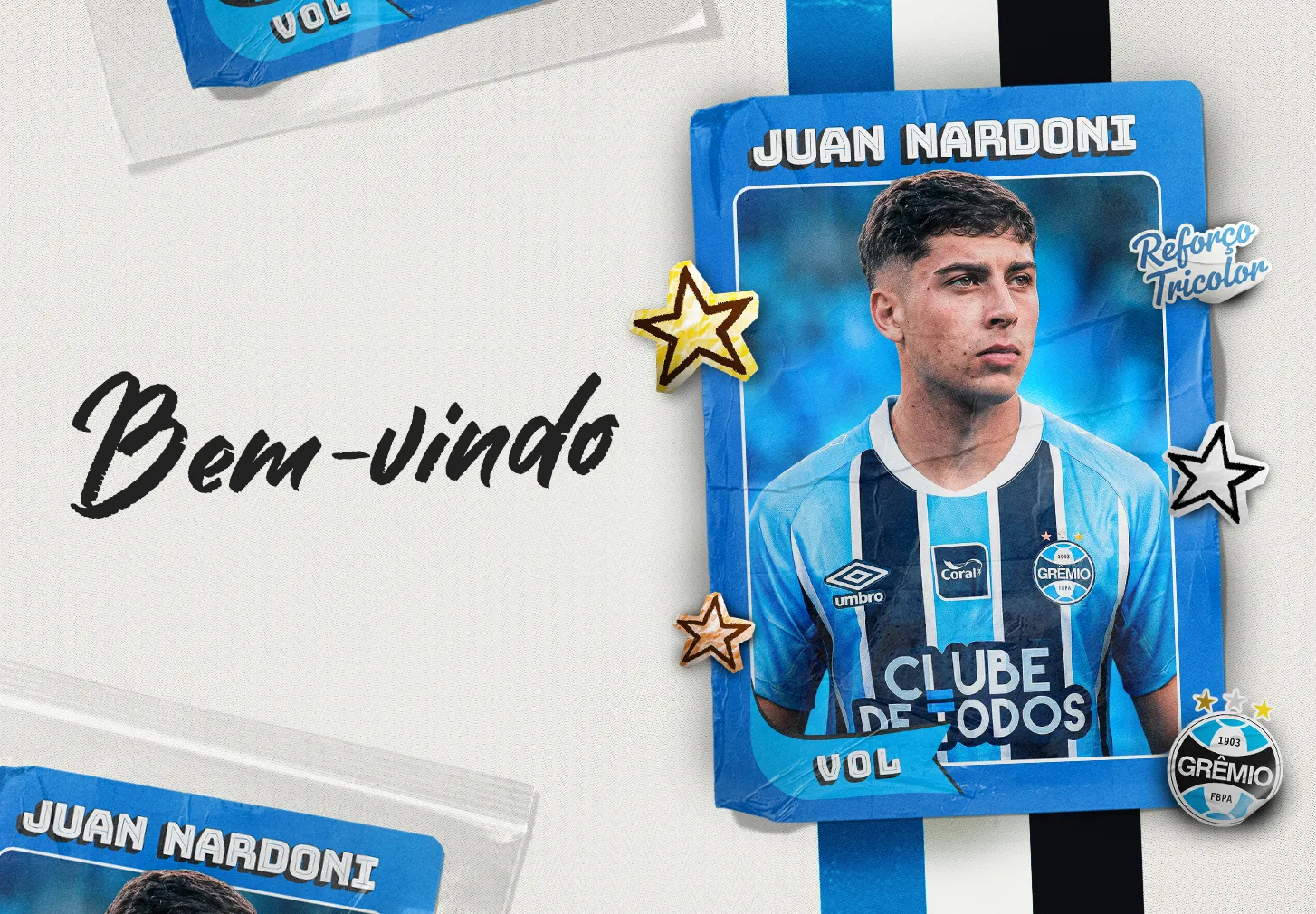 Juan Nardoni foi anunciado na semana passada – Foto: Divulgação/Grêmio