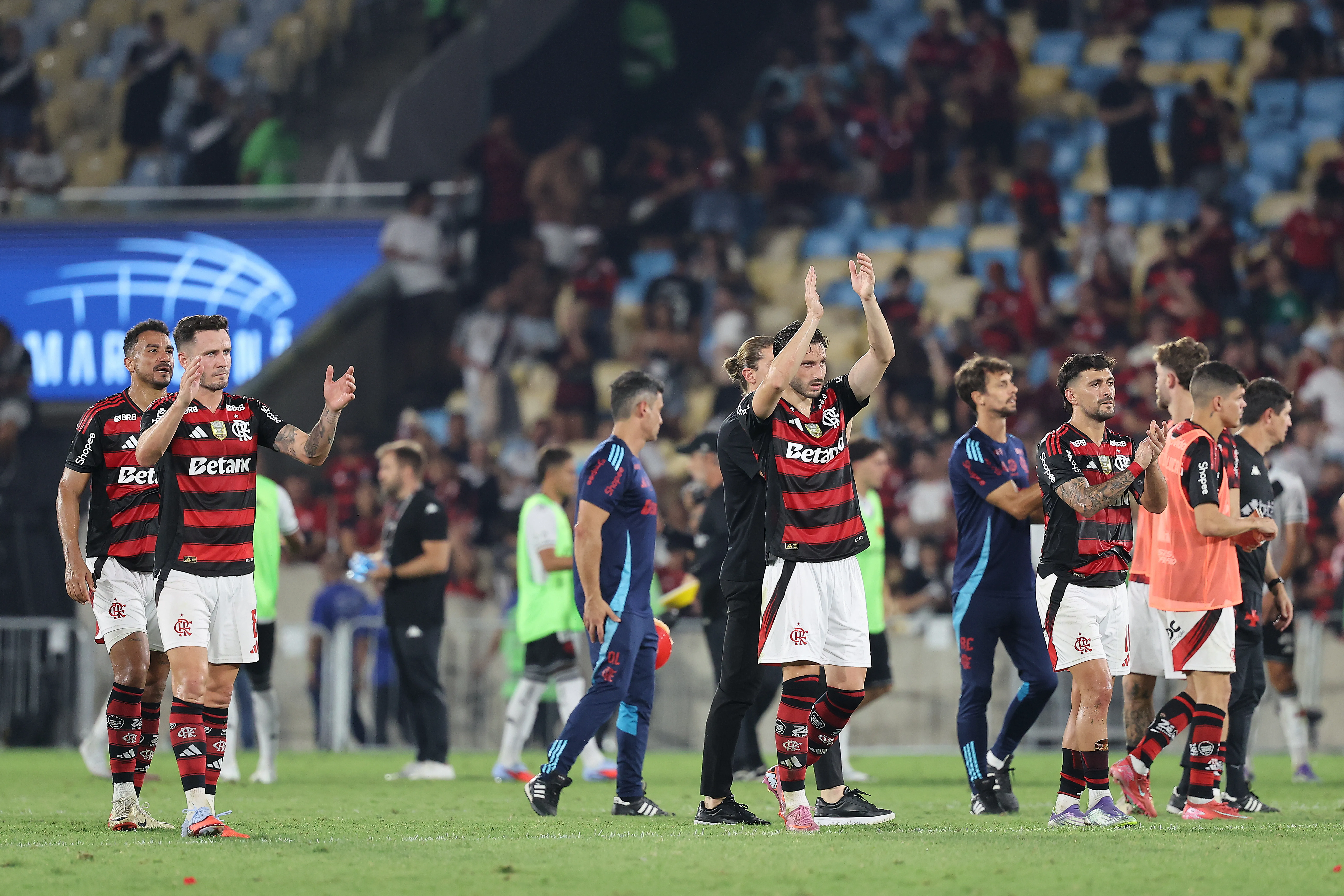 Lideranças do elenco importante para o Flamengo – Foto: Wagner Meier/Getty Images