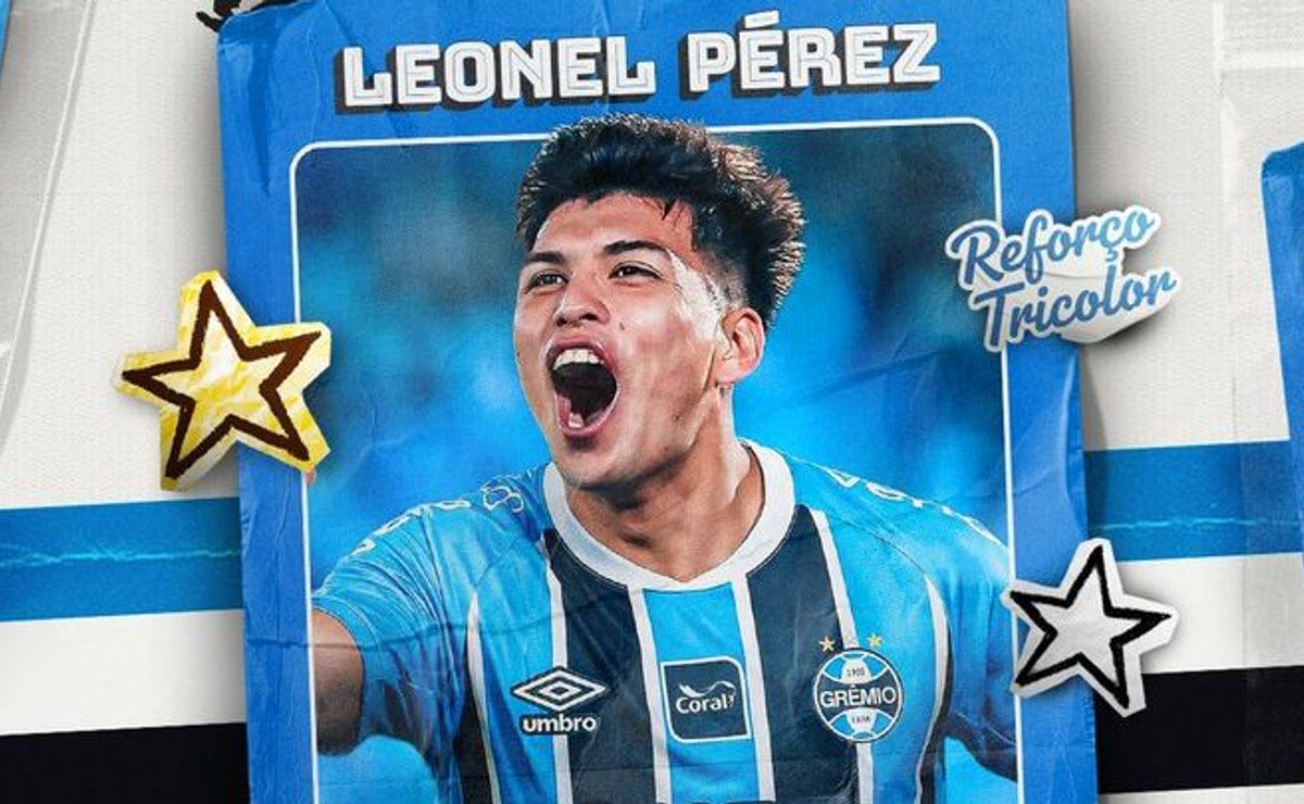 Grêmio anuncia a contratação de Leonel Pérez, volante que estava no Huracán, com contrato até 2029