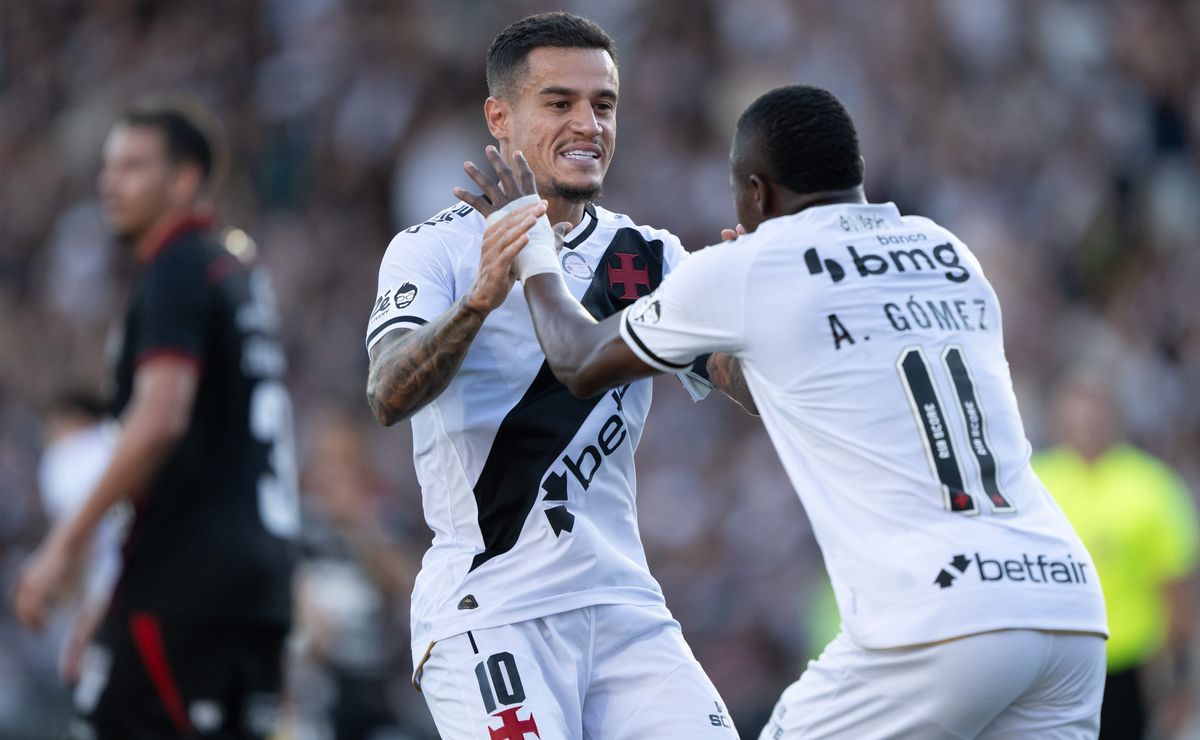 Coutinho e Andrés Gómez participam de metade dos gols do Vasco em 2026