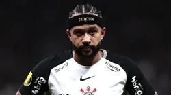 Memphis Depay jogador do Corinthians lamenta durante partida contra o Palmeiras no estadio Arena Corinthians pelo campeonato Paulista 2026. Foto: Marcello Zambrana/AGIF