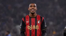 Rayan of AFC Bournemouth celebrates scoring his team's first goal during the Premier League match between Everton and Bournemouth at Goodison Park on February 10, 2026 in Liverpool, England. (Photo by Carl Recine/Getty Images)