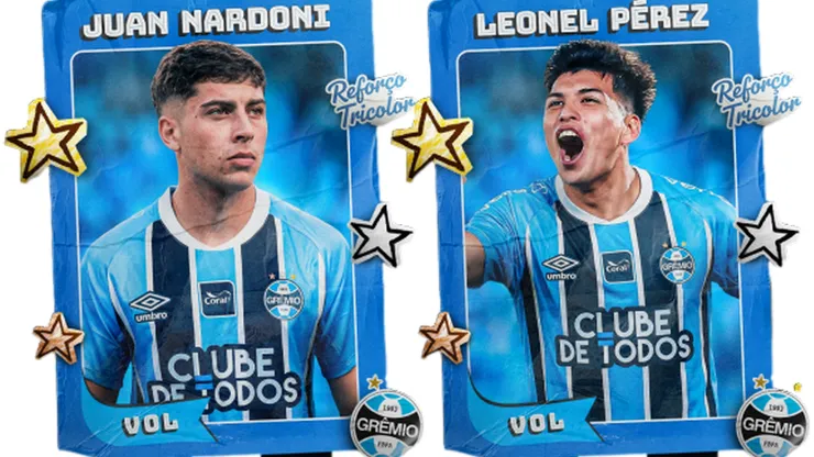 Juan Nardoni e Leonel Pérez são os dois novos reforços do Grêmio