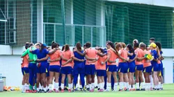 Seleção Sub-20 antes do duelo contra o Peru. Foto: Staff Images Woman/CBF