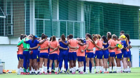 Seleção Sub-20 antes do duelo contra o Peru. Foto: Staff Images Woman/CBF

