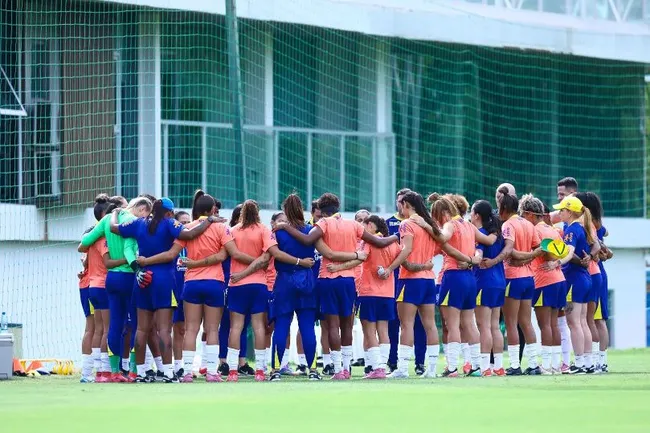 Seleção Sub-20 antes do duelo contra o Peru. Foto: Staff Images Woman/CBF