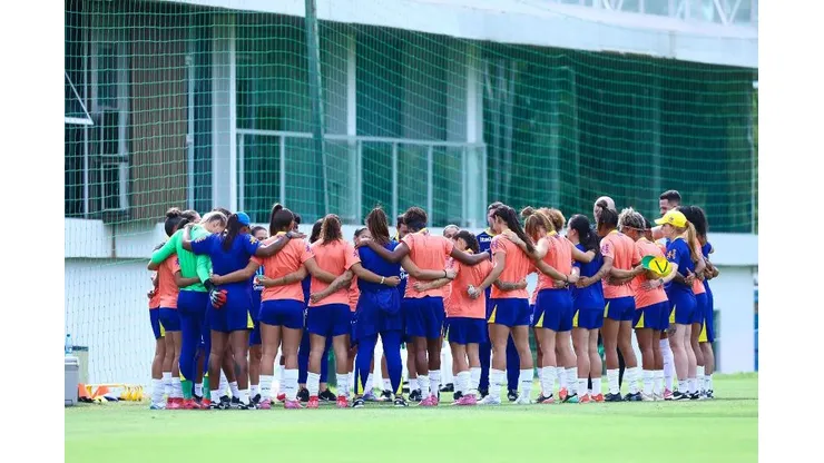 Seleção Sub-20 antes do duelo contra o Peru. Foto: Staff Images Woman/CBF