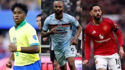 FotoxFoto: Endrick (Ronald Martinez/Getty Images); Igor Thiago (George Wood/Getty Images); Matheus Cunha (Carl Recine/Getty Images)