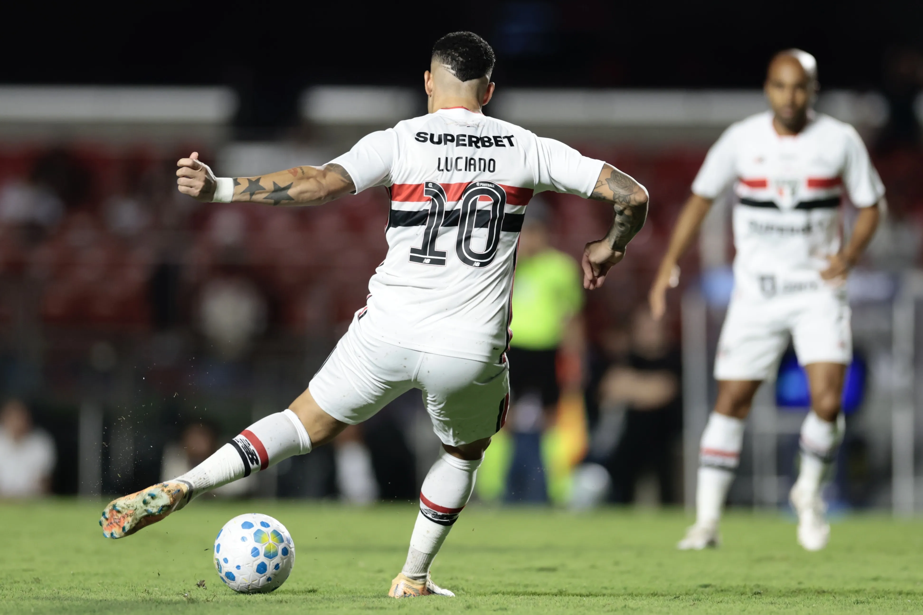 Luciano jogador do Sao Paulo durante partida contra o Gremio no estadio Morumbi pelo campeonato Brasileiro A 2026. Foto: Marcello Zambrana/AGIF