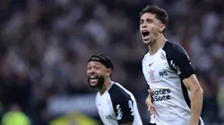 Gabriel Paulista jogador do Corinthians comemora seu gol durante partida contra o Bragantino. Foto: Marcello Zambrana/AGIF