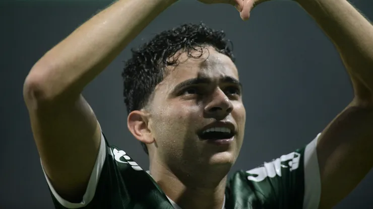 SP - SAO PAULO - 11/10/2025 - BRASILEIRO A 2025, PALMEIRAS X JUVENTUDE - Bruno Rodrigues jogador do Palmeiras comemora seu gol durante partida contra o Juventude no estadio Arena Allianz Parque pelo campeonato Brasileiro A 2025. Foto: Alan Morici/AGIF
