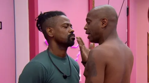 Edílson Capetinha em discussão com Leandro Boneco. Foto: Reprodução Globo