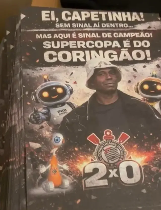 Torcida do Corinthians planejava jogar panfletos dentro do BBB 26. Foto: Divulgação.