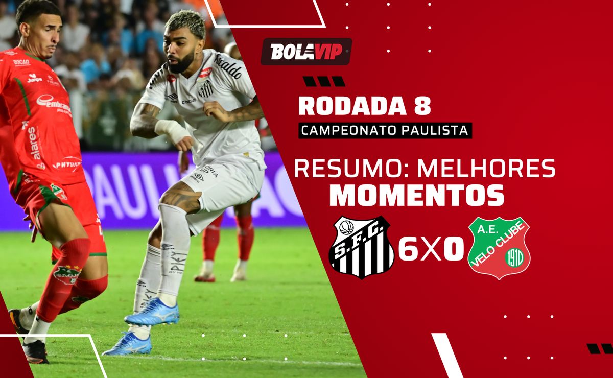 Santos 6 x 0 Velo Clube: resumo completo da goleada pelo Campeonato Paulista