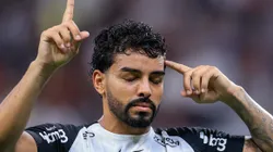 SP - SAO PAULO - 12/02/2026 - BRASILEIRO A 2026, CORINTHIANS X BRAGANTINO - Matheus Bidu jogador do Corinthians comemora seu gol durante partida contra o Bragantino no estadio Arena Corinthians pelo campeonato Brasileiro A 2026. Foto: Marcello Zambrana/AGIF