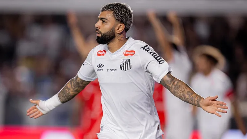 Gabigol marcou duas vezes na goleada do Santos sobre o Velo Clube. Foto: Raul Baretta/Santos FC