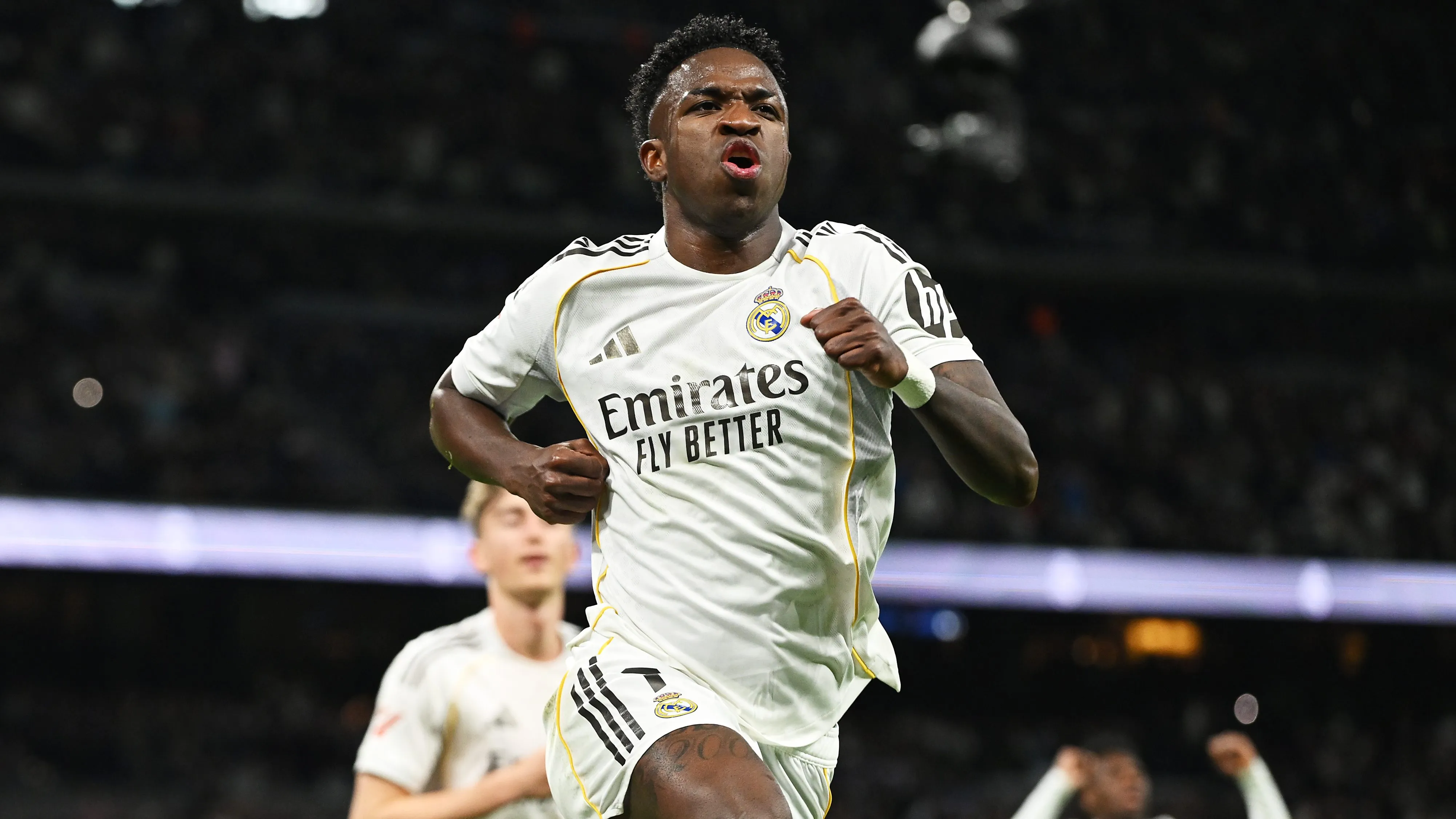 Vinicius Jr. pelo Real Madrid. (Photo by Denis Doyle/Getty Images)