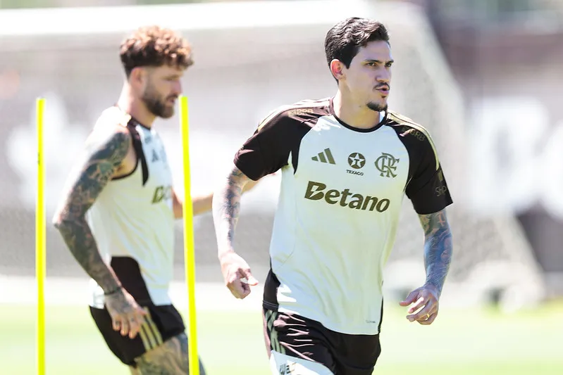 Pedro durante treino no Flamengo, no Rio de Janeiro. Foto: Gilvan de Souza/Flamengo