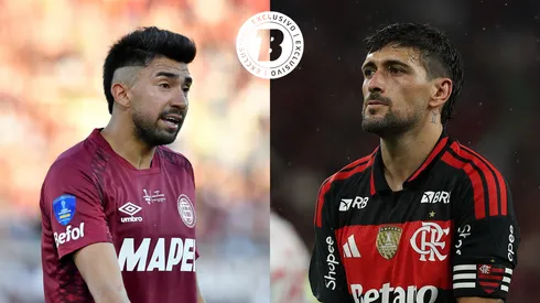 Arrascaeta x Marcelino Moreno. Fotos: Christian Alvarenga/Getty Images – Wagner Meier/Getty Images