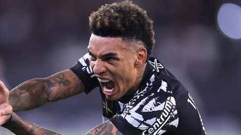 Igor Jesus of Botafogo celebrates after scoring his team's third goal that was later disallowed by VAR during the match between Botafogo and Juventude as part of Brasileirao 2025 at Estadio Olímpico Nilton Santos on April 05, 2025 in Rio de Janeiro, Brazil. (Photo by Buda Mendes/Getty Images)