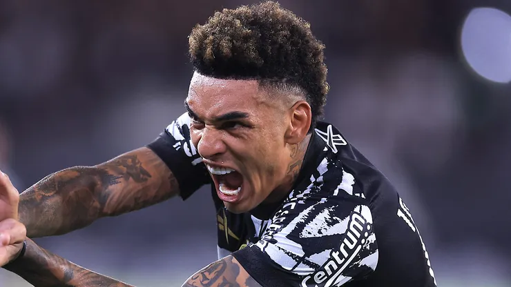 Igor Jesus of Botafogo celebrates after scoring his team's third goal that was later disallowed by VAR during the match between Botafogo and Juventude as part of Brasileirao 2025 at Estadio Olímpico Nilton Santos on April 05, 2025 in Rio de Janeiro, Brazil. (Photo by Buda Mendes/Getty Images)