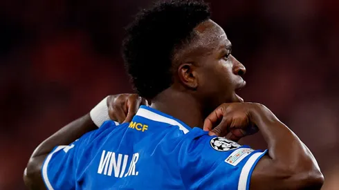 Vini Jr. durante vitória contra o Benfica na Champions League.