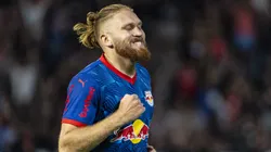 Pitta jogador do Bragantino comemora seu gol durante partida contra o Novorizontino. Foto: Anderson Romão/AGIF