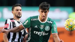 Thiago Martins durante jogo do Palmeiras, clube que ele defendeu no passado.
