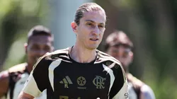 Filipe Luís em treino do Flamengo. Foto: Gilvan de Souza/Flamengo