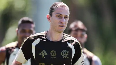Filipe Luís em treino do Flamengo. Foto: Gilvan de Souza/Flamengo