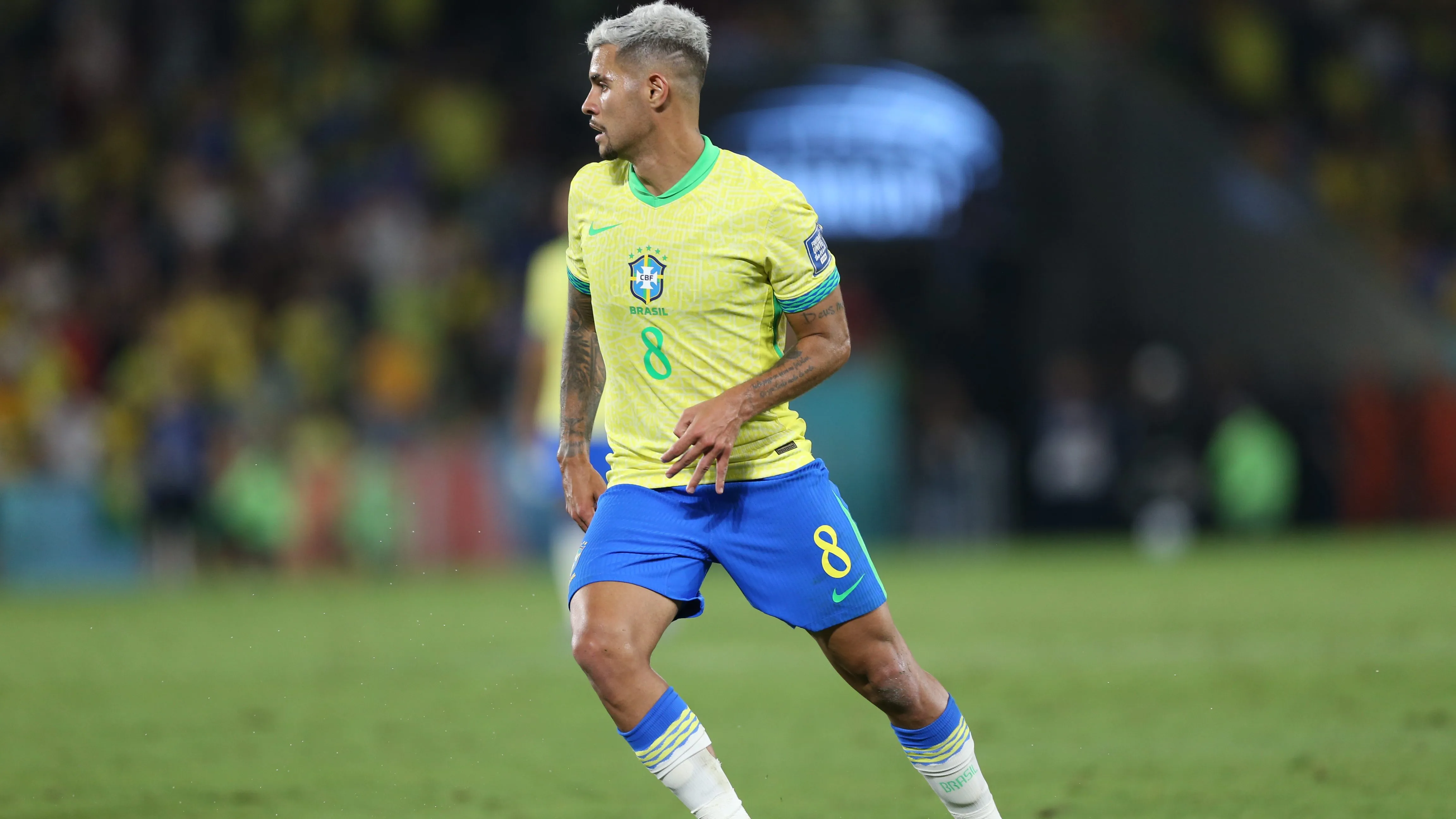 RJ – RIO DE JANEIRO – 04/09/2025 – ELIMINATORIAS COPA DO MUNDO 2026, BRASIL X CHILE – Bruno Guimaraes  jogador do Brasil durante a partida contra o Chile no Maracana no Rio de Janeiro (RJ), pelas Eliminatorias da Copa do Mundo 2026. Foto: Marlon Costa/AGIF