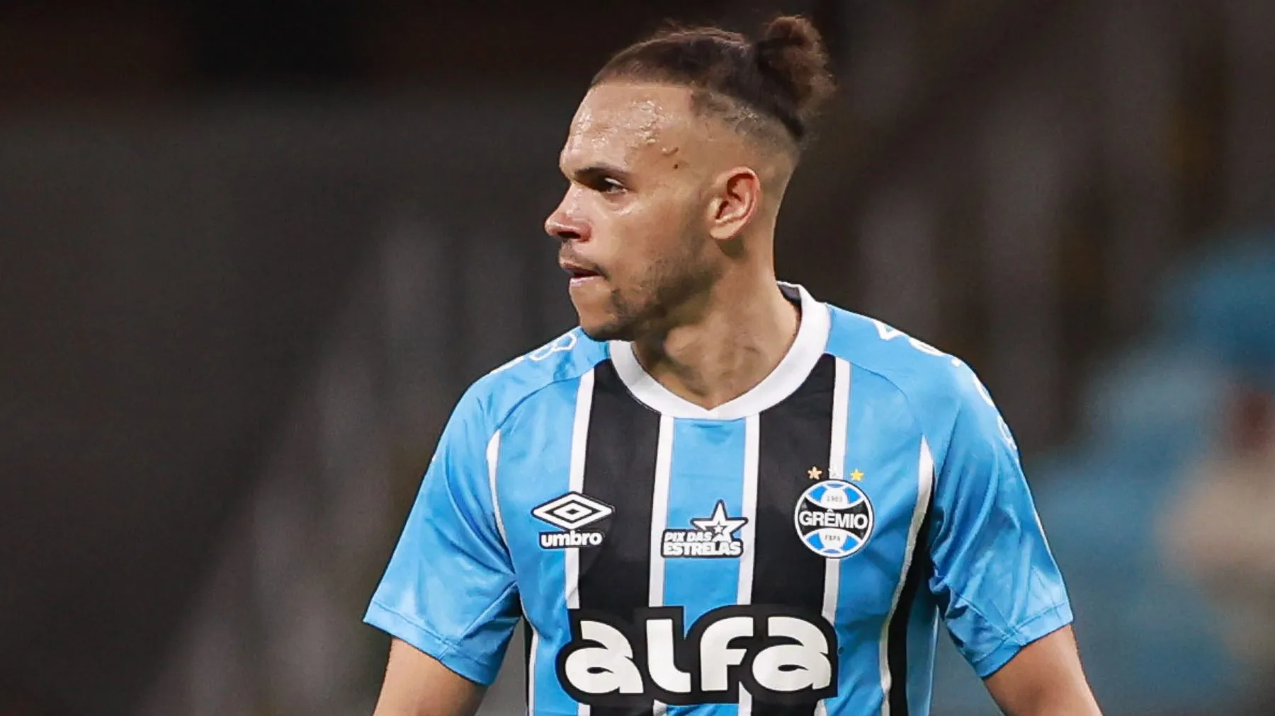 Braithwaite no Grêmio. Foto: Maxi Franzoi/AGIF